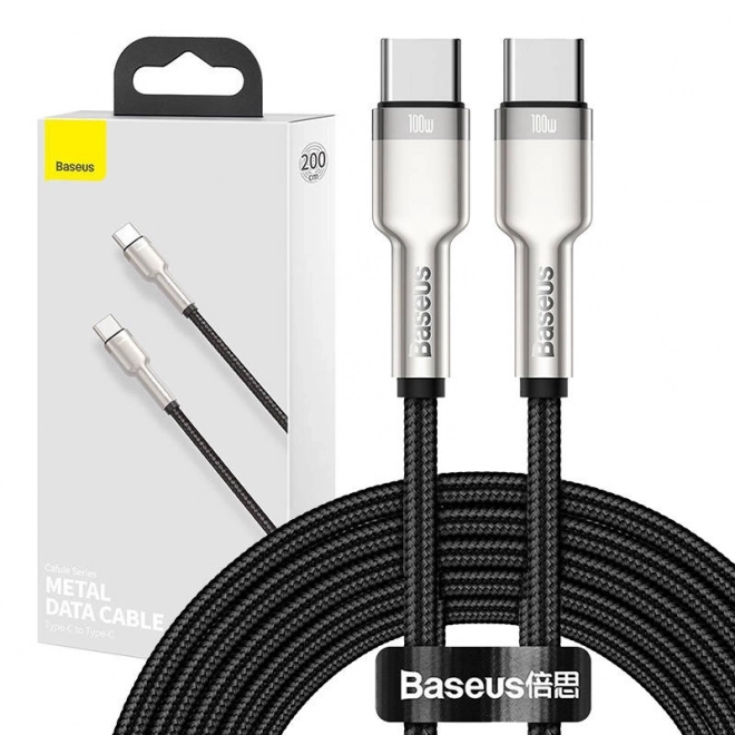 Kábel USB-C na USB-C Baseus Cafule, 100W, 2m (čierny)