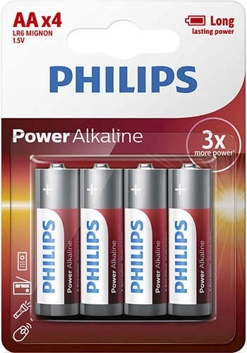 Philips power alkaline AA batérie 4ks