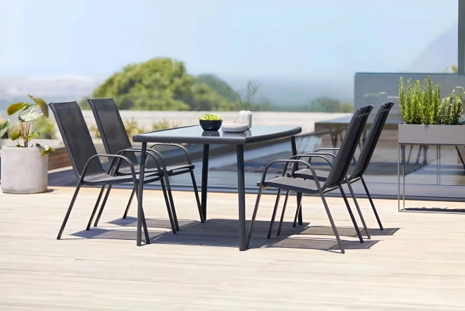Sada záhradných stoličiek pre terasu alebo balkón čierne od MultiGarden
