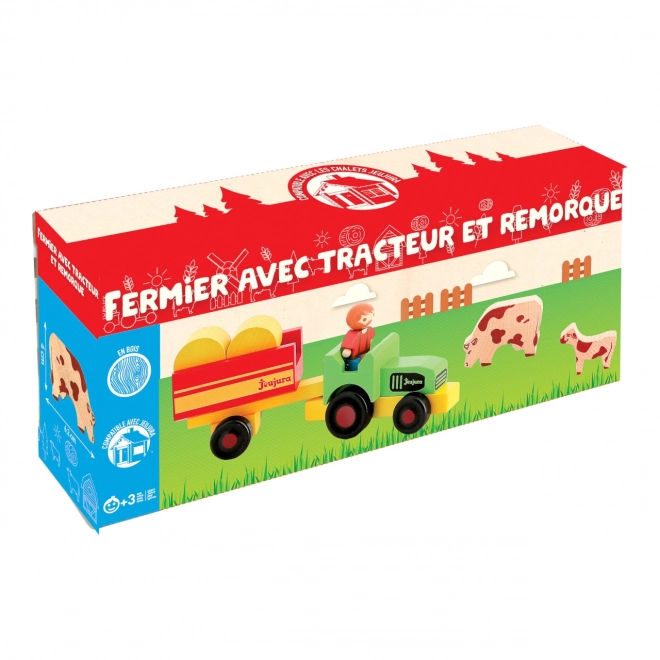 Farmár s Traktorom - Drevené Figúrky