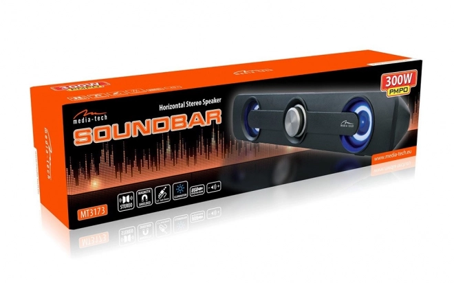 Horizontálny soundbar so stereo zvukom