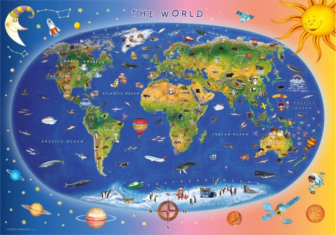 Dino detská mapa puzzle 300 XL dielikov