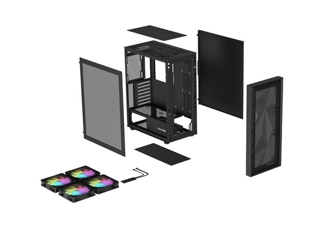 Počítačová skriňa Genesis Diaxid 605 ARGB MIDI Tower USB-C čierna