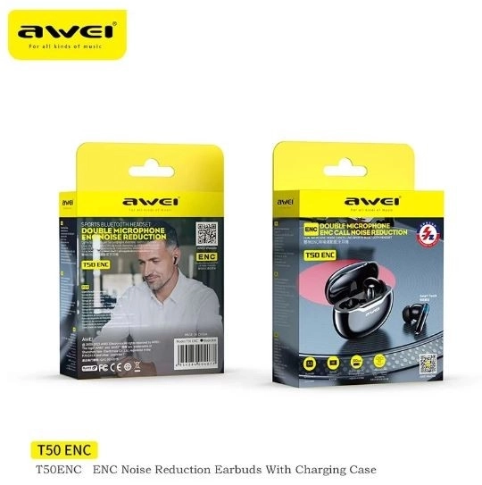 Bluetooth slúchadlá Awei T50 ENC čierne