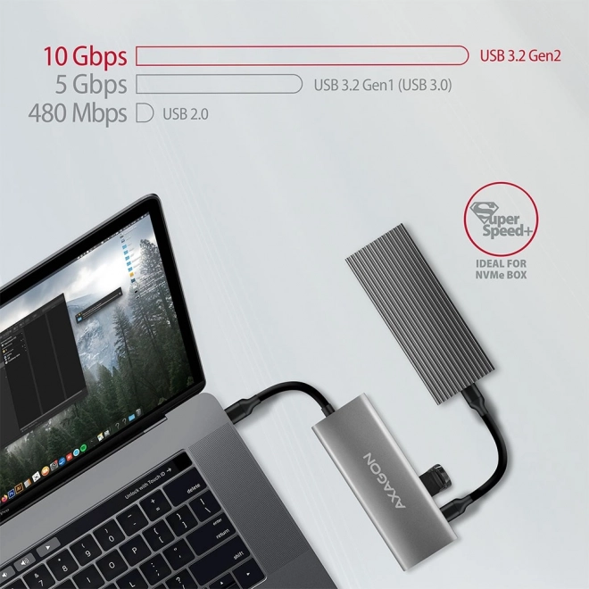 Wielofunkčný USB-C hub AXAGON HMC-5G2 Speedster