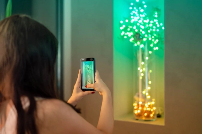 Inteligentné dekoratívne svetlá Twinkly Candies 100 LED USB-C RGB, sviečky, zelený kábel, 6m