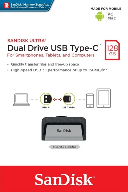 Usb kľúč SanDisk Ultra Dual Drive 128GB