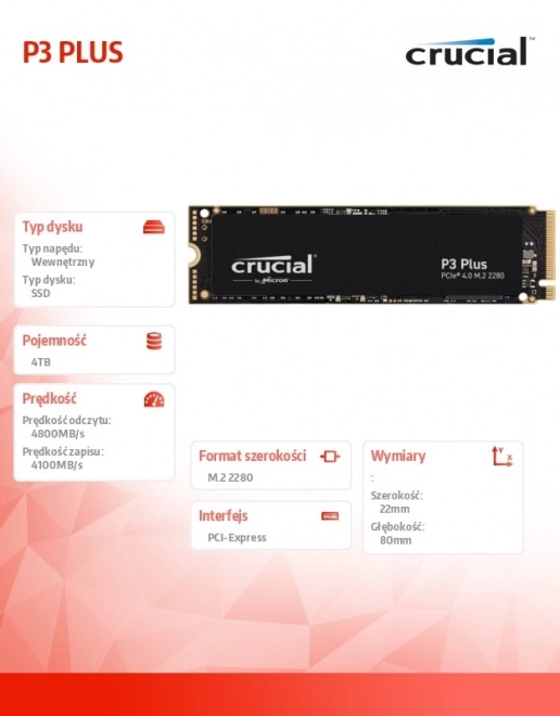 Crucial P3 Plus 4TB NVMe SSD 2280 PCIe 4.0