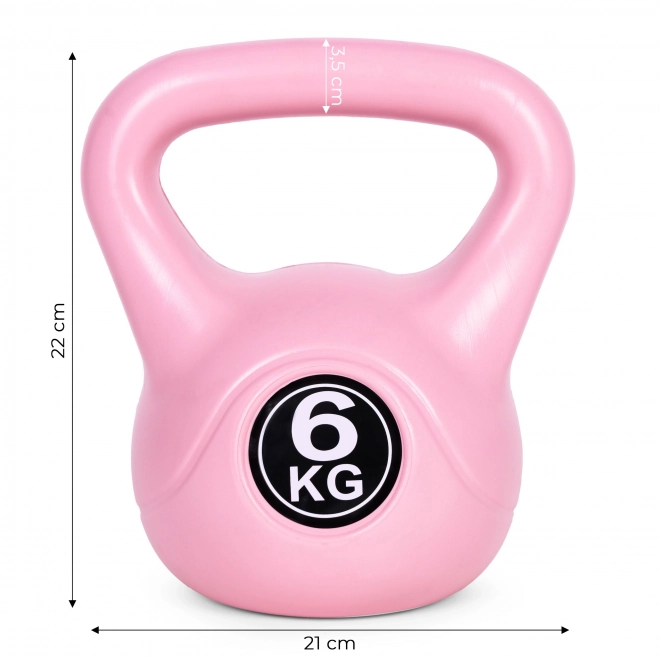 Ružový kettlebell na cvičenie 6 kg ModernHome