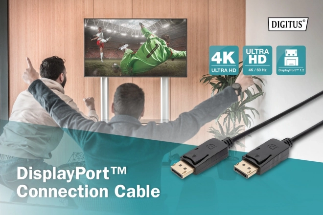 Kábel DisplayPort 4K 60Hz UHD 3m čierny