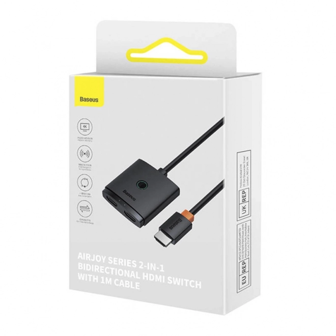 Hdmi prepínač Baseus s 1m kábelom čierny