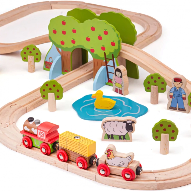 Bigjigs Rail Drevená vlaková farma