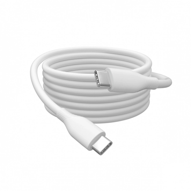 Silikónový nabíjací a synchronizačný kábel USB-C 1m biely