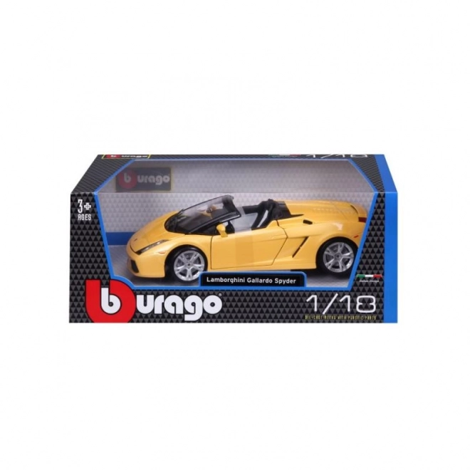 Bburago model Lamborghini Gallardo Spyder žltý