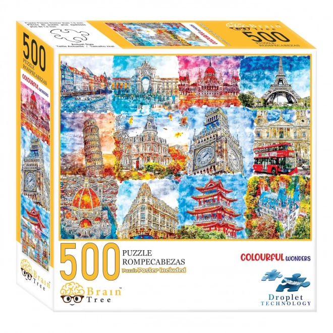 Puzzle Pamätihodnosti v Farbách 500 Dielikov