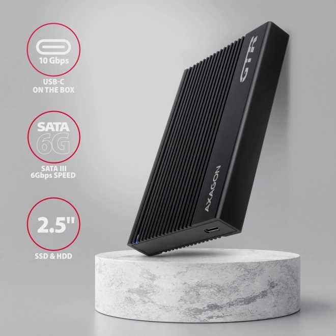 Hliníkové puzdro pre externé disky USB3.2 Gen 2 - SATA 6G 2.5" SSD/HDD