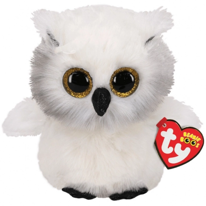 Plyšová hračka TY Beanie Boos - Sova Austin 24 cm biela