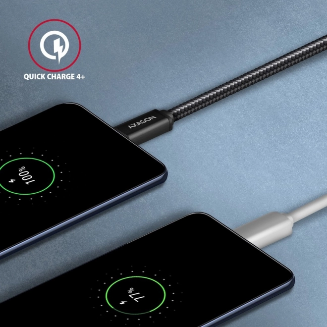 Kábel USB-C na USB-C 3m, Power Delivery 60W, ohybný pletený