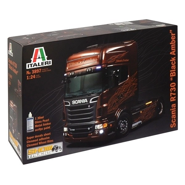 Plastový model Scania R730 čierna jantár