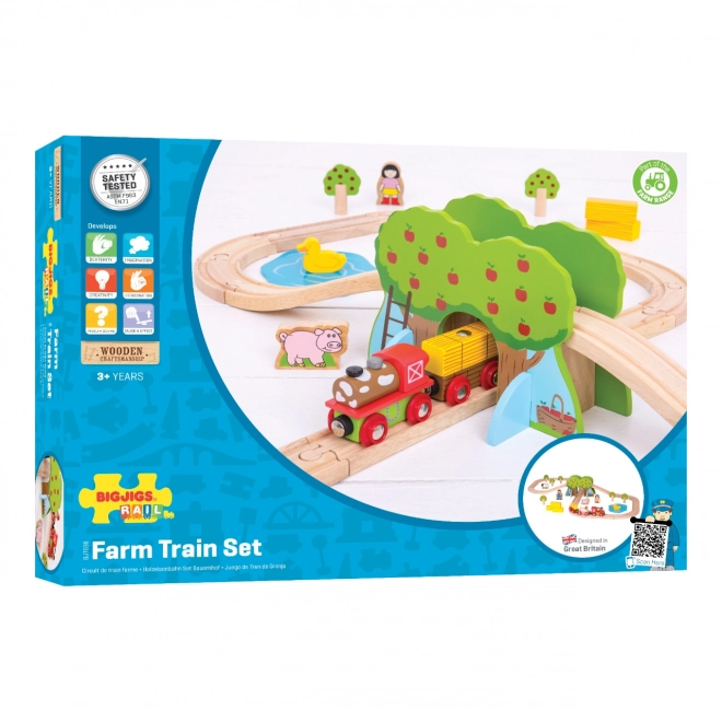 Bigjigs Rail Drevená vlaková farma