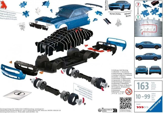 Ravensburger 3D puzzle Dodge Challenger SRT Hellcat Widebody