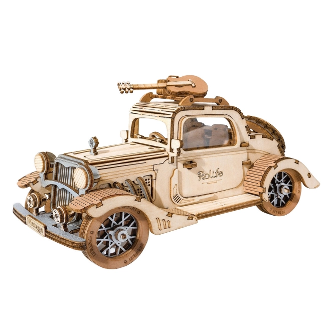 Auto Vintage - moderné 3D drevené puzzle