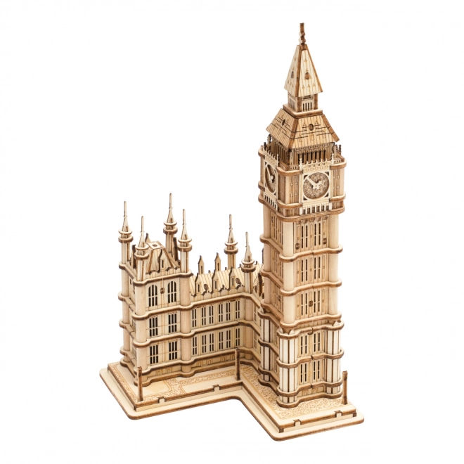 RoboTime drevené 3D puzzle vežové hodiny Big Ben svietiace