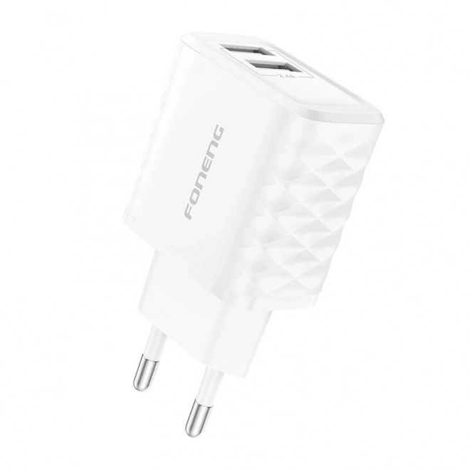 Sieťová nabíjačka Foneng s 2x USB-A portami a USB-C káblom