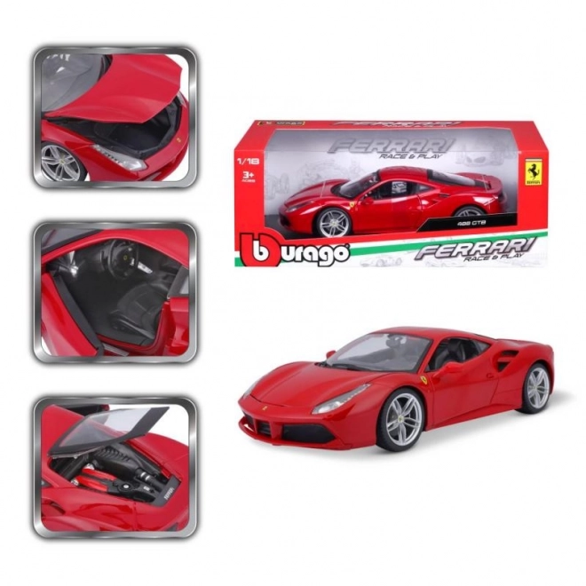 Ferrari 488 GTB Červený model 1:18