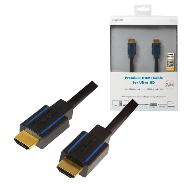 Kábel HDMI Ultra HD 7.5m Premium