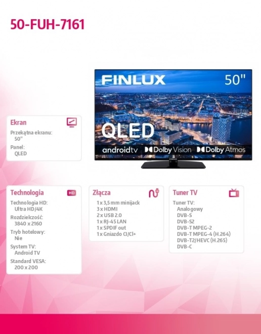 50-palcový televízor QLED 50-FUH-7161