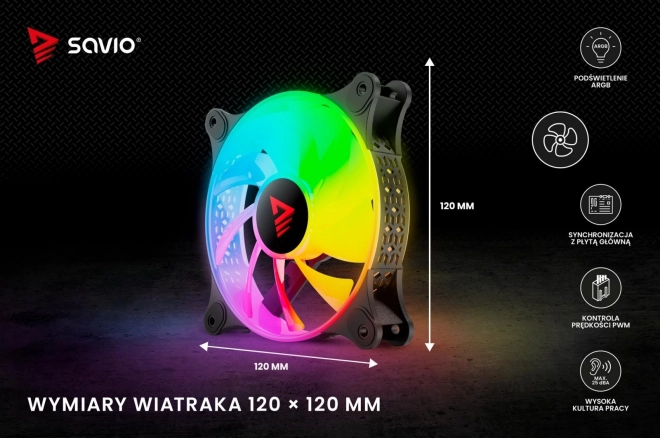 Súprava ventilátorov blast s ARGB ilumináciou 3 x 120mm
