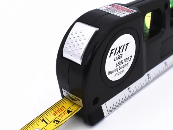 Laserová vodováha s metrom 2,5 m a USB nabíjaním
