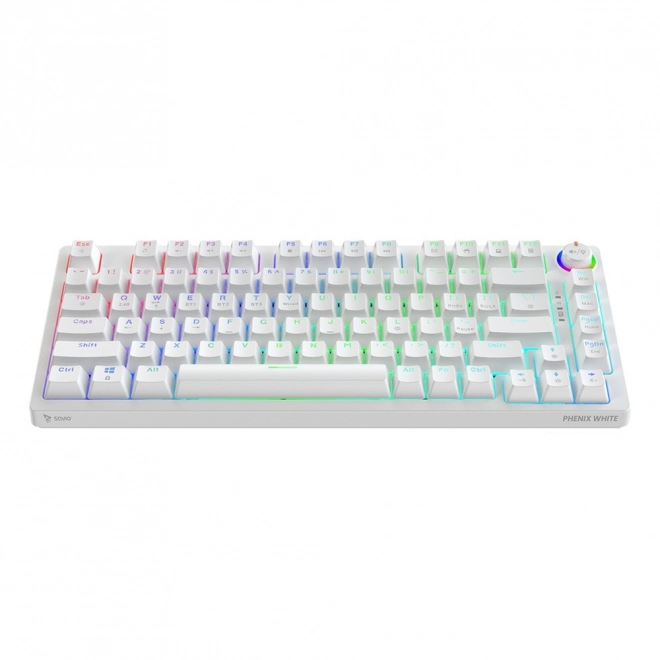 Bezdrôtová mechanická klávesnica Phenix White s prepínačmi Gateron Red Pro