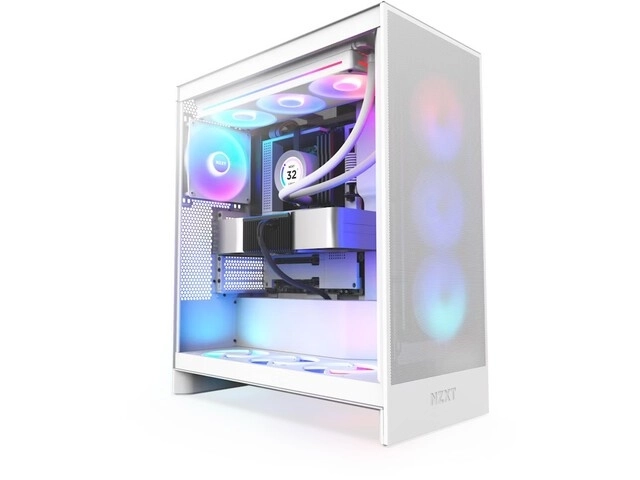 Biela skriňa NZXT H7 Flow RGB