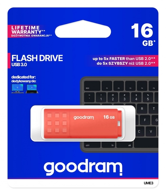 USB kľúč GOODRAM UME3 16GB USB 3.0 oranžový