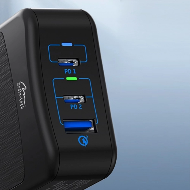Univerzálny zasilovač 65W s 2x USB-C PD a 1x USB 3.0 QC