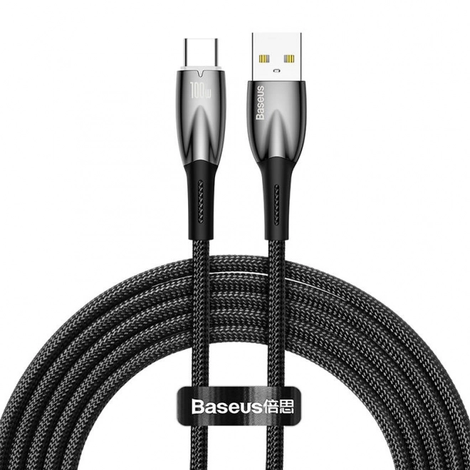 Kábel USB pre USB-C Baseus Glimmer, 100 W, 2 m čierny