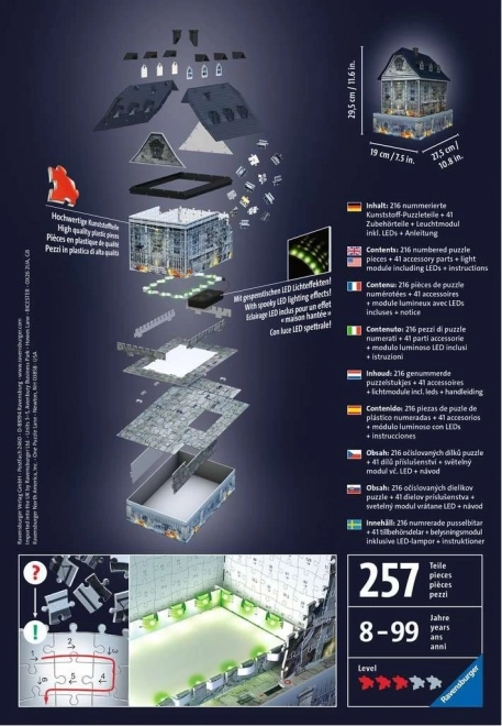 Svietiace 3D puzzle Nočné vydanie Strašidelný dom