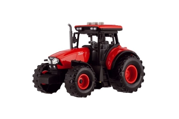 Červený traktor Zetor na zotrvačník so zvukovými a svetelnými efektmi