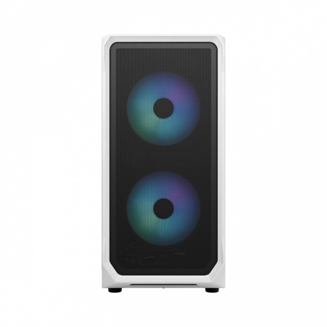Biela RGB herná skriňa Focus s TG Clear Tint