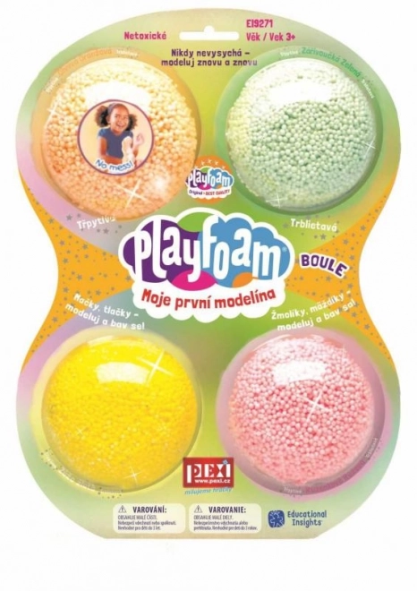 PlayFoam® Modelovacia/plastová guľa 4 farby na karte 19,5x27x3cm