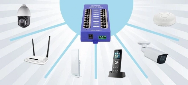 Extralink 8-portový PoE injektor gigabit