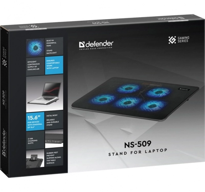 Kovová chladiaca podložka pre notebooky NS-509, 15.6"-17"