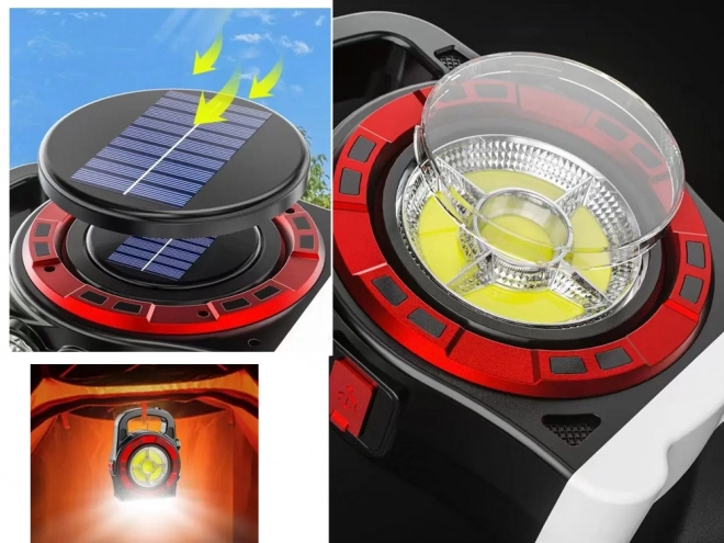 Prenosná solárna LED lampa s powerbankou
