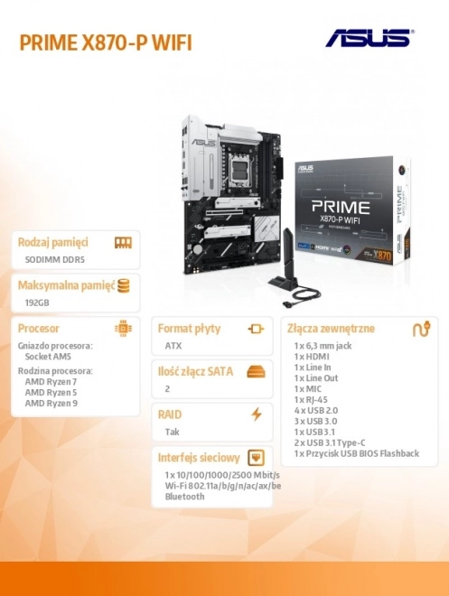 Základná doska Prime X870-P WIFI pre AMD Ryzen