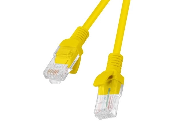Žltý patch kábel kategórie 5e 0,25m 10-balenie