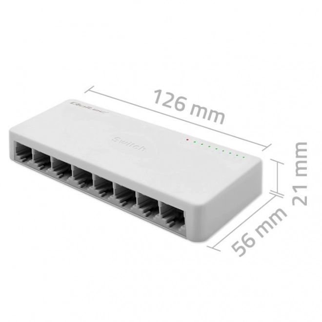 Sieťový prepínač Qoltec 8 x port RJ45 1000Mbps