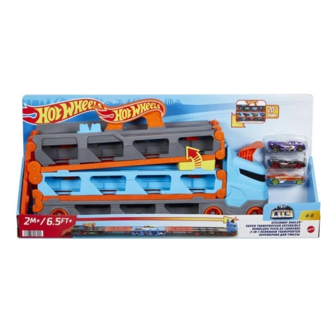 Hot Wheels pretekársky prepravník 2v1