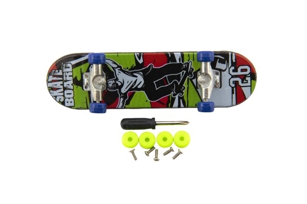 Prstový skateboard s vymeniteľnými kolieskami